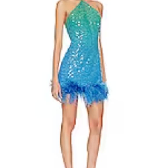 SAU LEE Jewel Sequinned Ombre Mini Dress NWT - Picture 7 of 7